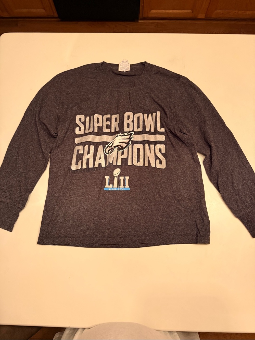 Kids Long-Sleeve Philadelphia Eagles Super Bowl Champions Tee - Gray
